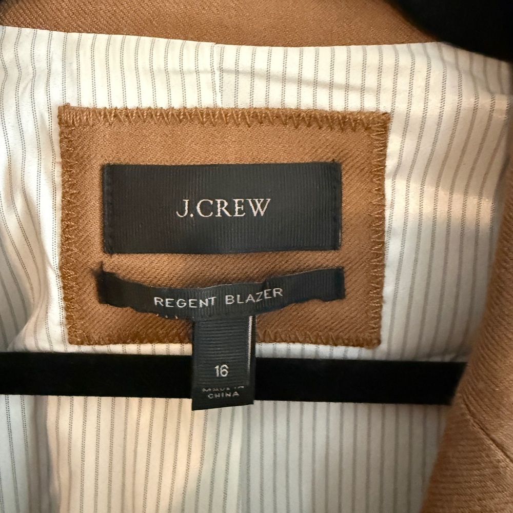 J. Crew Women's Camel Regent Blazer size 16 - Picture 2 of 5
